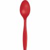 Solid Color Tableware * | Creative Converting Classic Red Plastic Spoons, 24 Ct