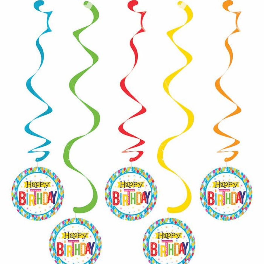 Birthdays * | Creative Converting Bright Birthday Dizzy Danglers, 5 Ct Kids Birthday Party Themes