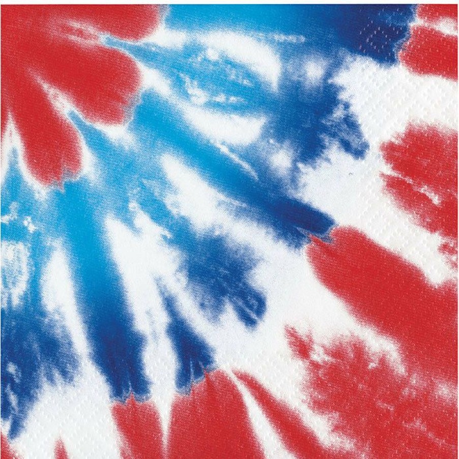 Holidays * | Creative Converting Patriotic And 4Th Of July Party Decorations Patriotic Tie Dye Beverage Napkin 16Ct