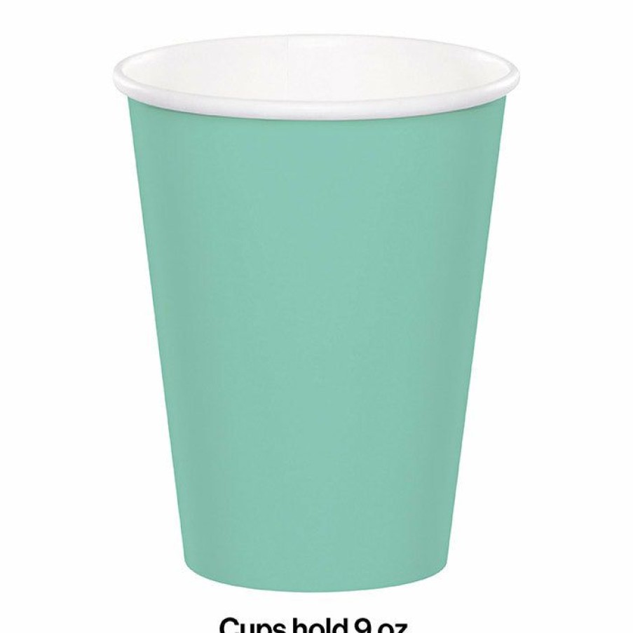 Solid Color Tableware * | Creative Converting Fresh Mint Hot/Cold Paper Cups 9 Oz., 24 Ct Solid Color Tableware