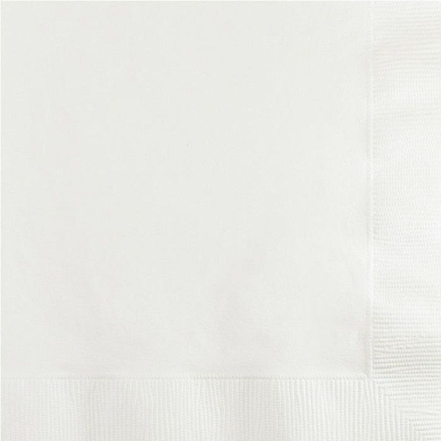 Solid Color Tableware * | Creative Converting White Beverage Napkin, 3 Ply, 50 Ct Solid Color Tableware