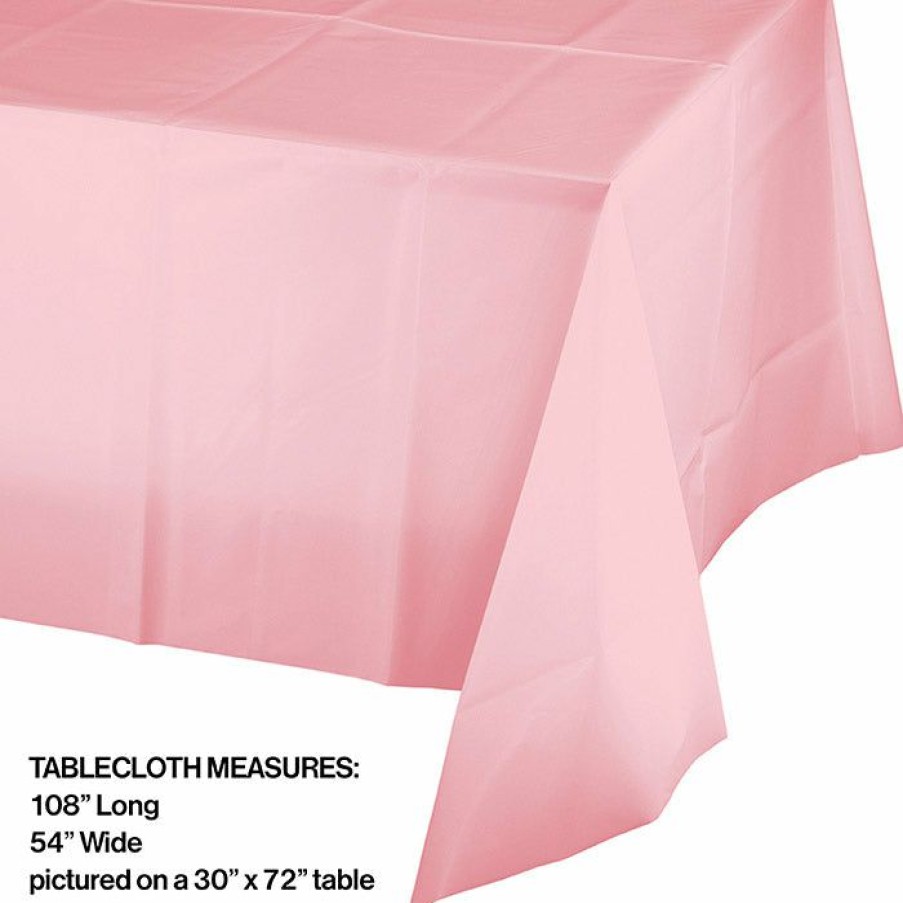 Solid Color Tableware * | Creative Converting Classic Pink Plastic Tablecover 54 X 108