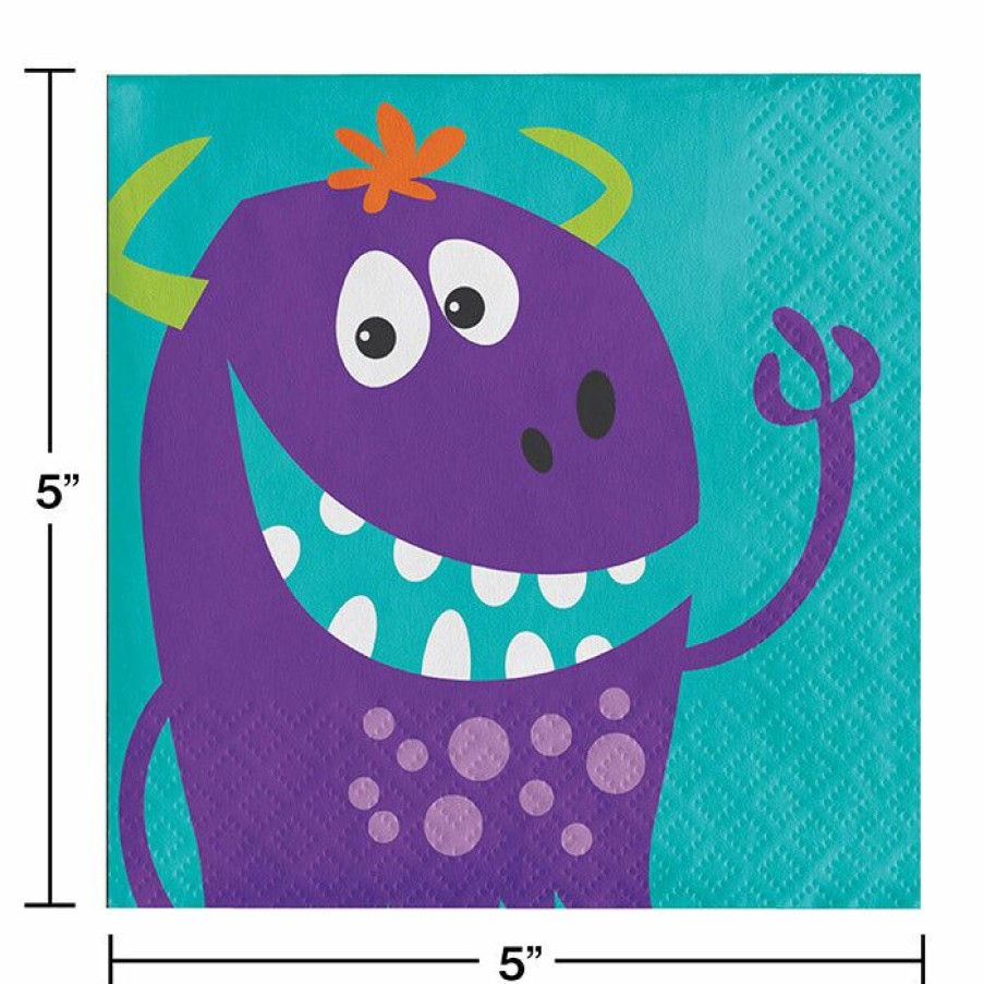 Birthdays * | Creative Converting Kids Birthday Party Themes Fun Monsters Beverage Napkin (Case Pack Of 192)