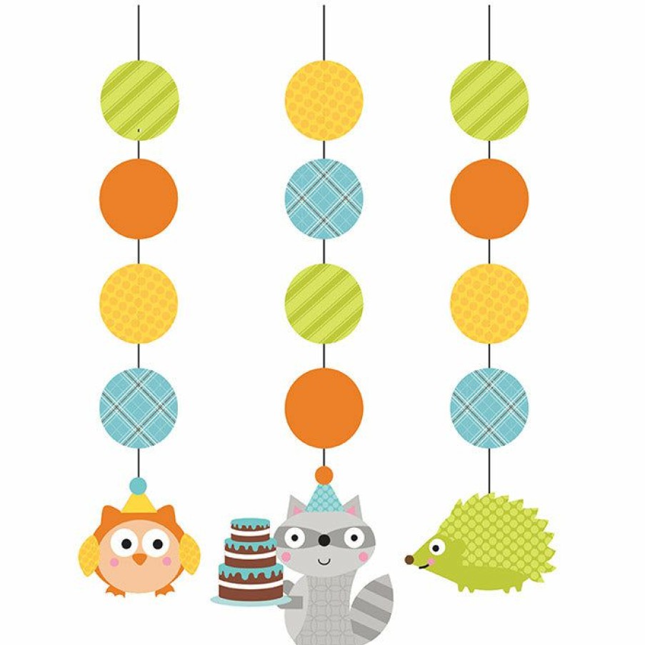 Birthdays * | Creative Converting Happi Woodland Birthday Party Boy Printed Hanging Cutouts (18/Case) Kids Birthday Party Themes