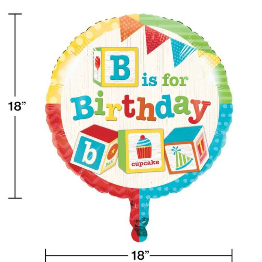 Birthdays * | Creative Converting Abc Birthday Metallic Balloon 18 (Case Pack Of 10) Kids Birthday Party Themes