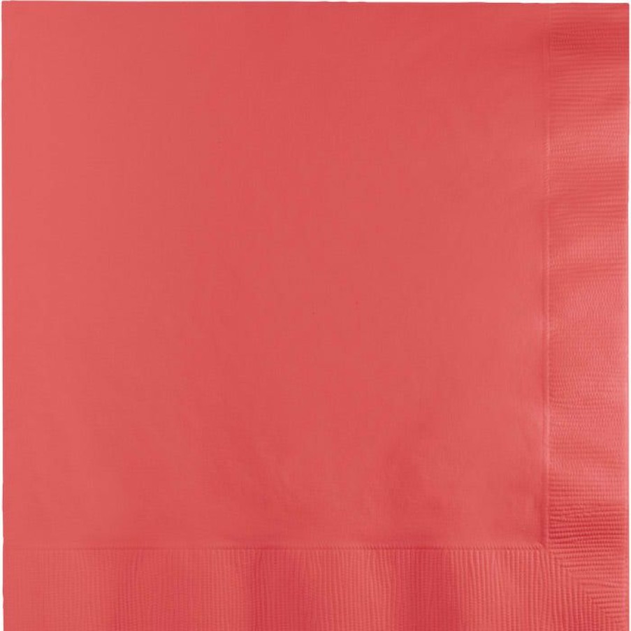 Solid Color Tableware * | Creative Converting Coral Luncheon Napkin 2Ply, 50 Ct Solid Color Tableware