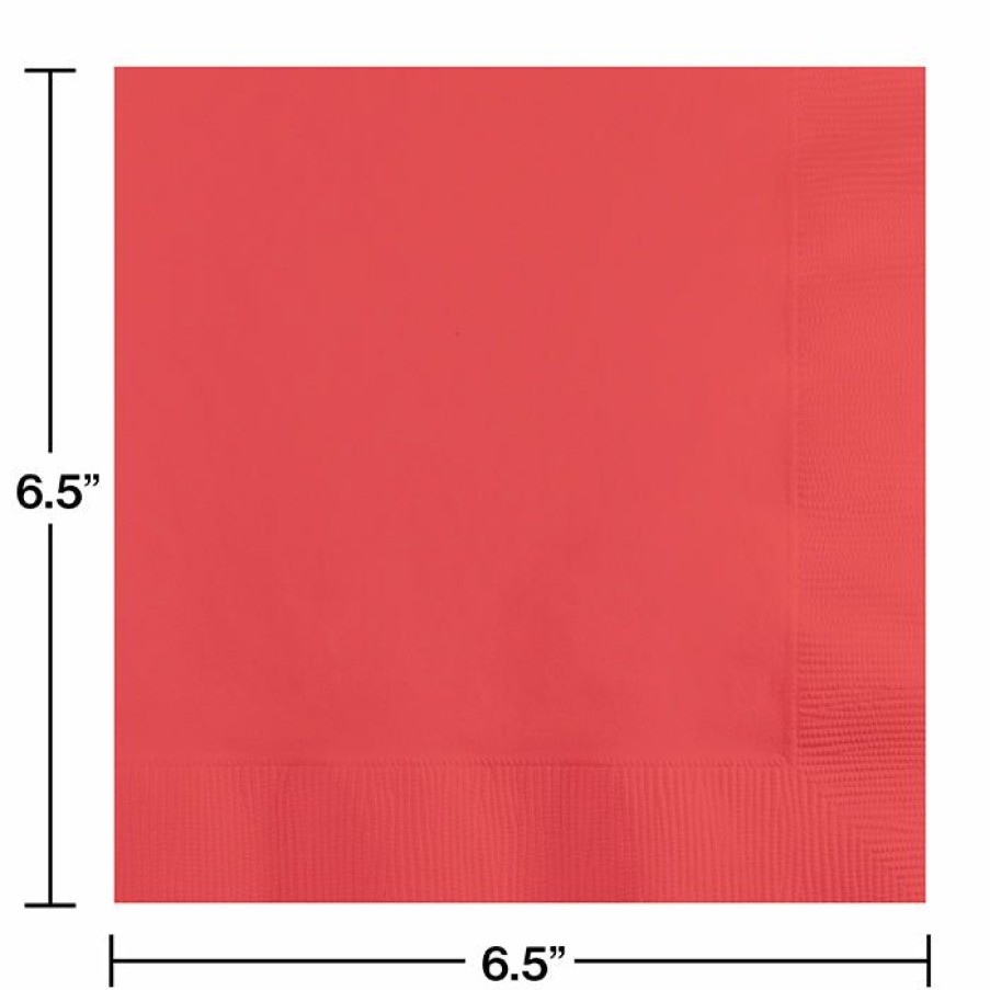 Solid Color Tableware * | Creative Converting Coral Luncheon Napkin 2Ply, 50 Ct Solid Color Tableware