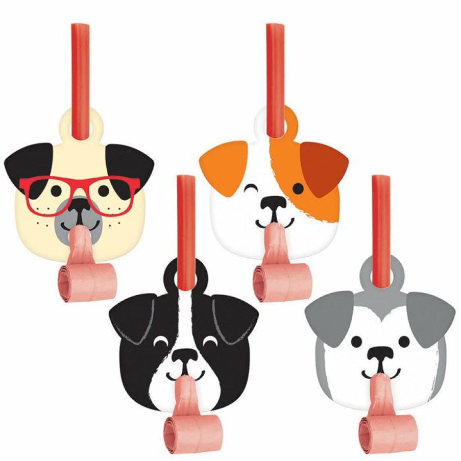 Birthdays * | Creative Converting Dog Party Blowouts W/ Med, 8 Ct