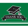 Graduation Party Supplies * | Creative Converting Graduation Party Supplies Graduation School Spirit Green Thank You Notes, 25 Ct