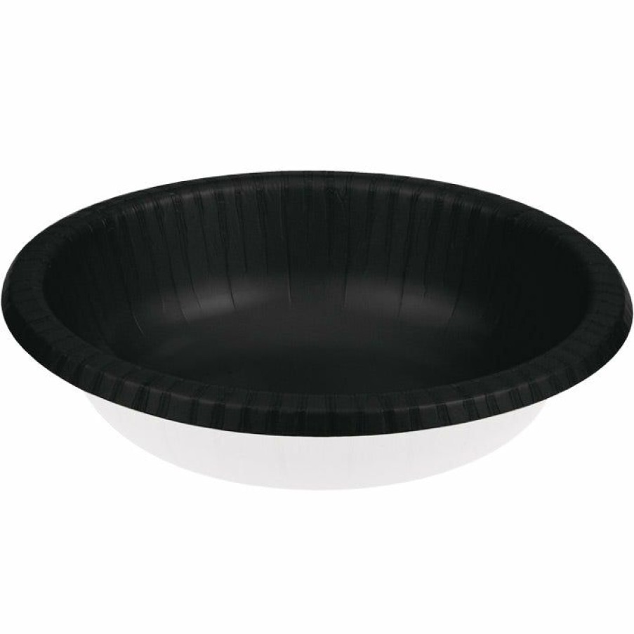 Solid Color Tableware * | Creative Converting Black Velvet Paper Bowls 20 Oz., 20 Ct Solid Color Tableware