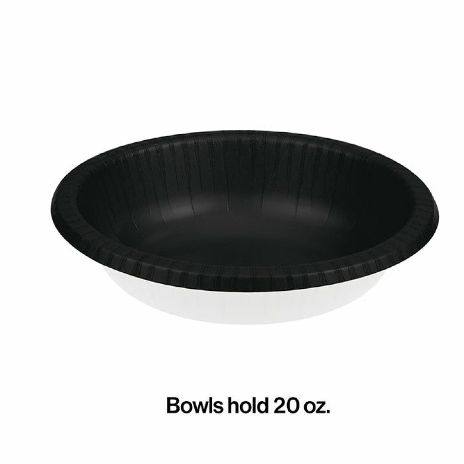 Solid Color Tableware * | Creative Converting Black Velvet Paper Bowls 20 Oz., 20 Ct Solid Color Tableware