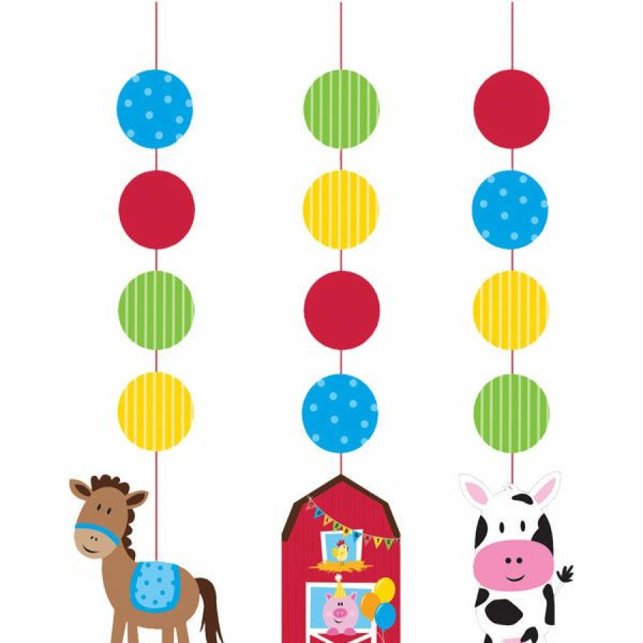 Birthdays * | Creative Converting Farm Fun Hanging Cutouts, 3 Ct