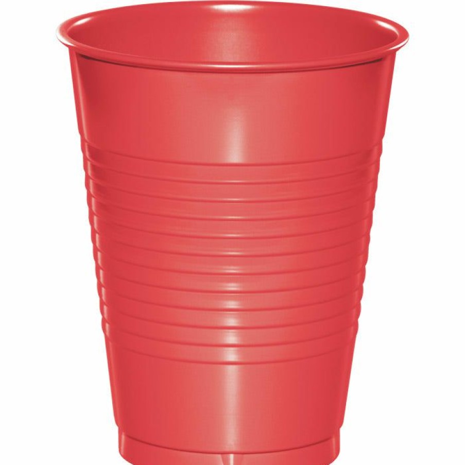 Solid Color Tableware * | Creative Converting Coral Plastic Cups, 20 Ct Solid Color Tableware