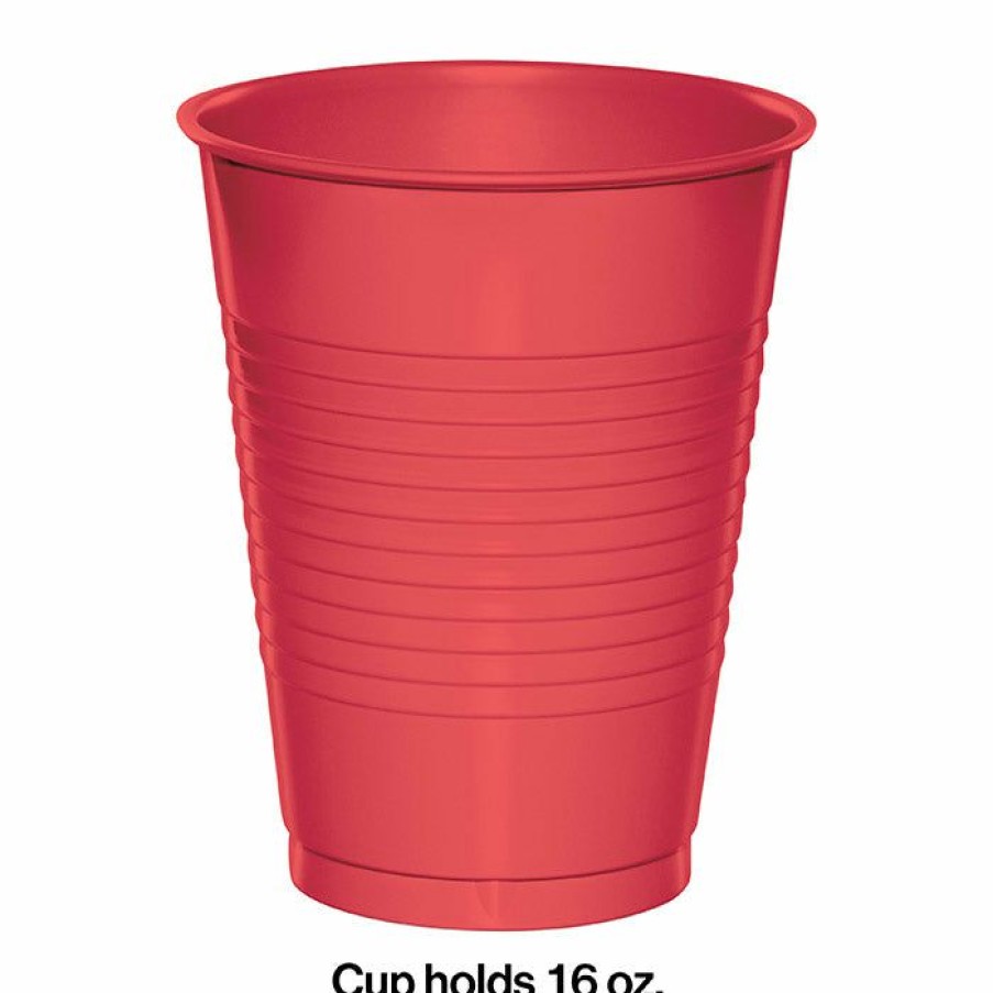 Solid Color Tableware * | Creative Converting Coral Plastic Cups, 20 Ct Solid Color Tableware