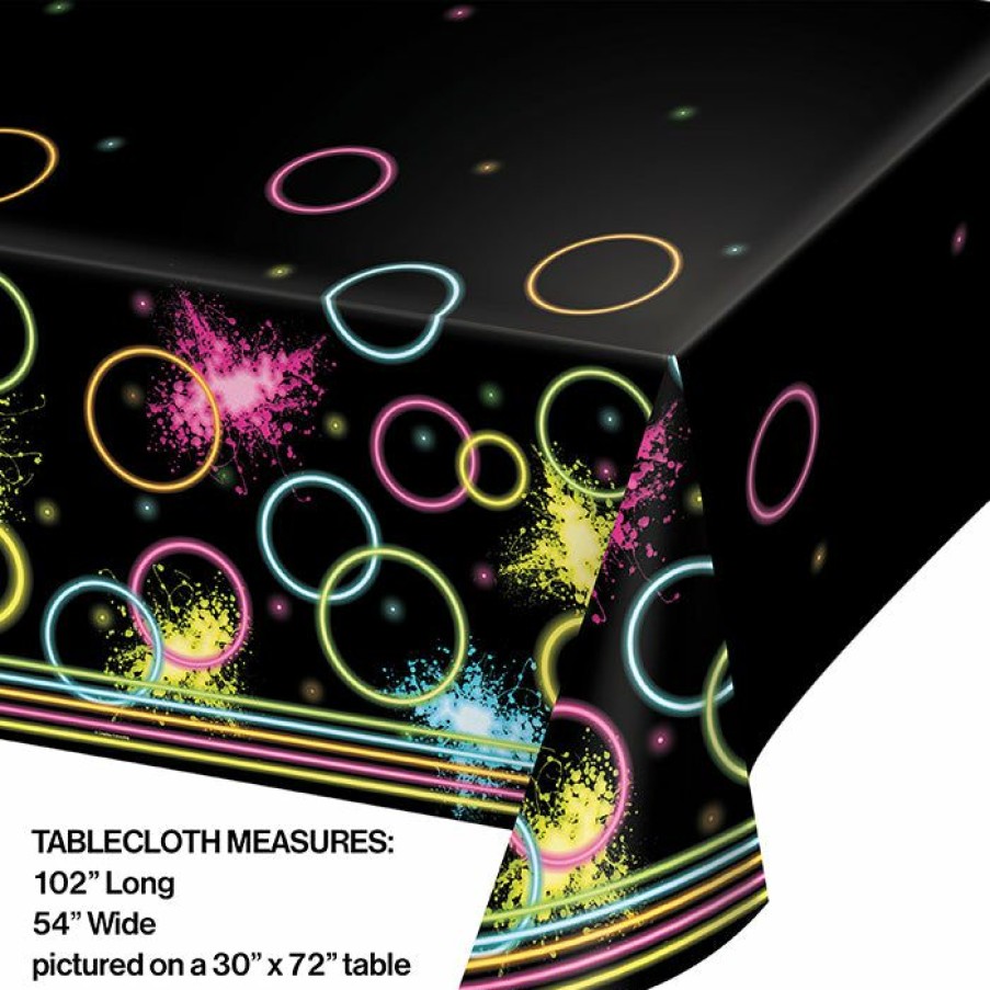 Birthdays * | Creative Converting Kids Birthday Party Themes Glow Party Plastic Tablecover All Over Print, 54 X 102