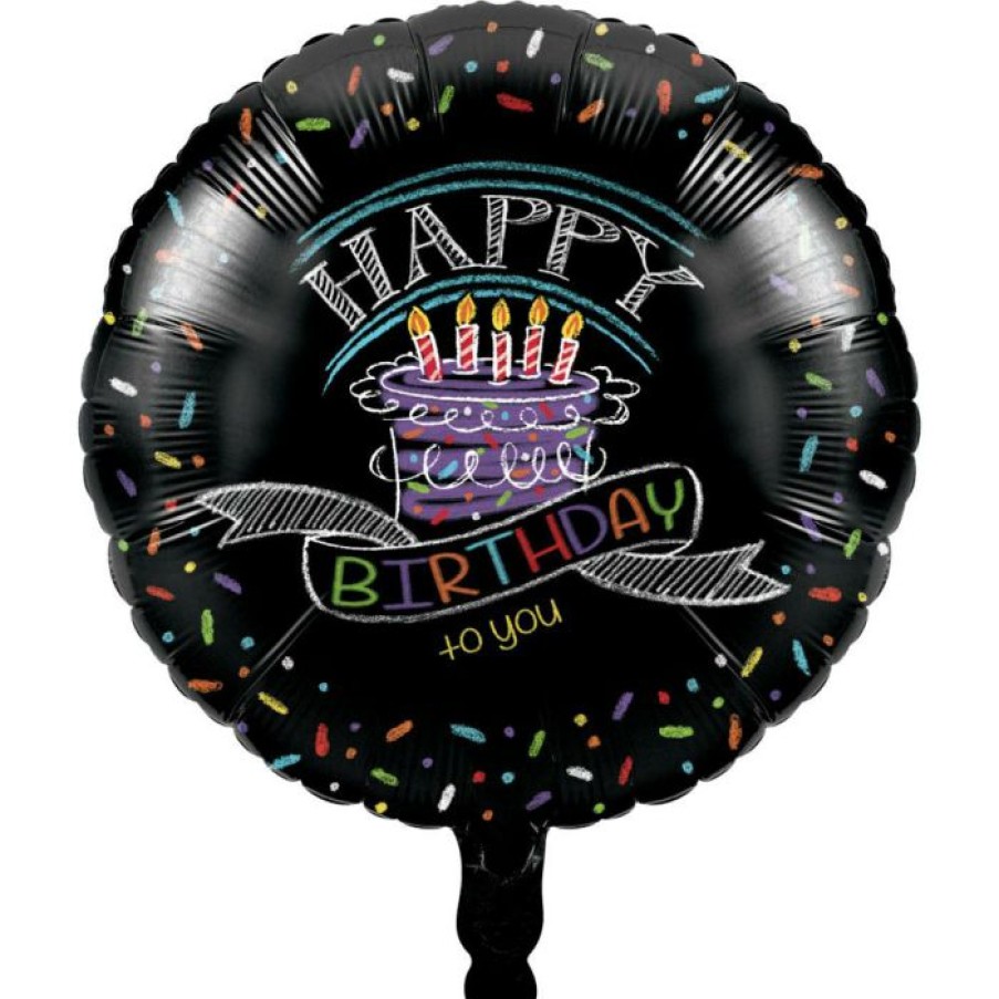 Birthdays * | Creative Converting Adult Birthday Party Themes Chalk Birthday Metallic Balloon (10/Case)