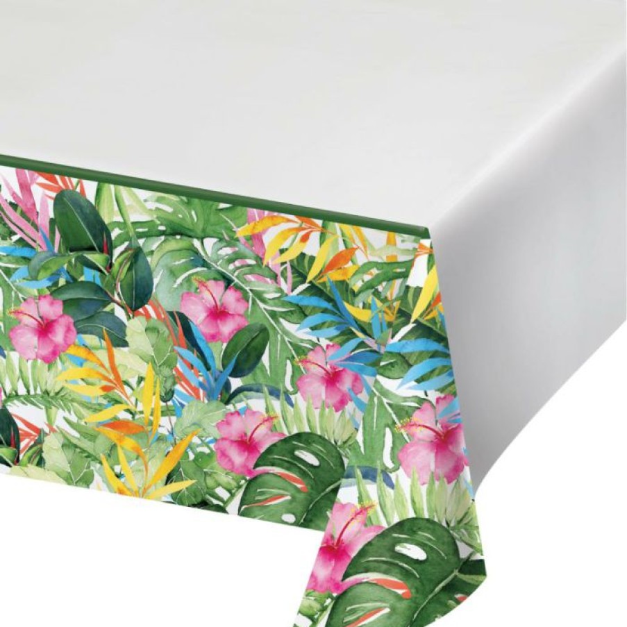 Themed Tableware * | Creative Converting Floral Paradise Paper Tablecover Border Print, 54 X 102 (1/Pkg) Themed Tableware