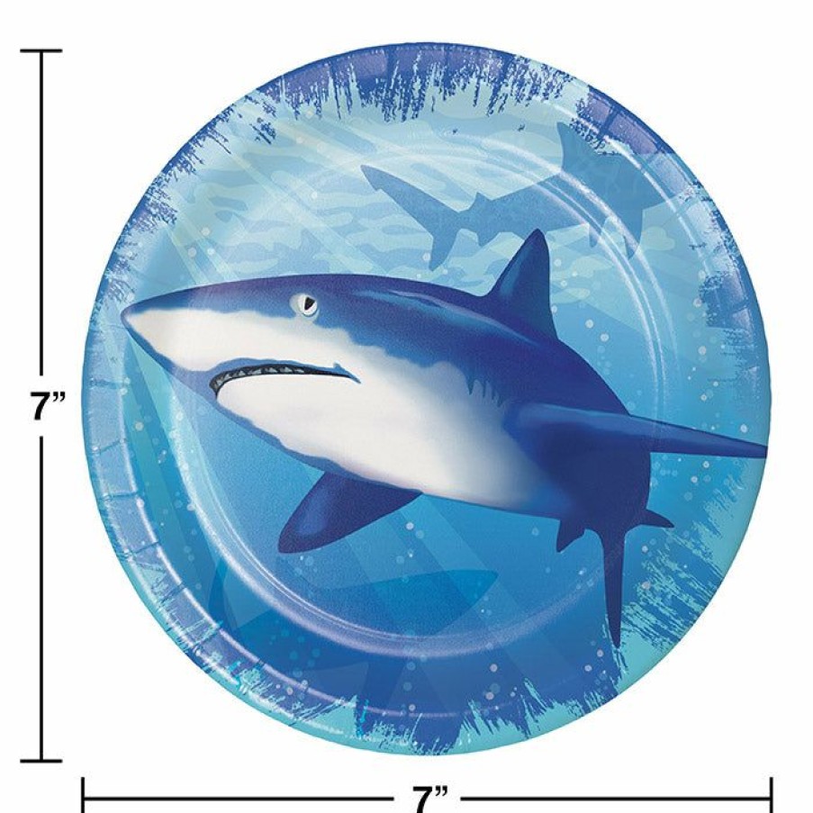 Birthdays * | Creative Converting Shark Splash Dessert Plates, 8 Ct