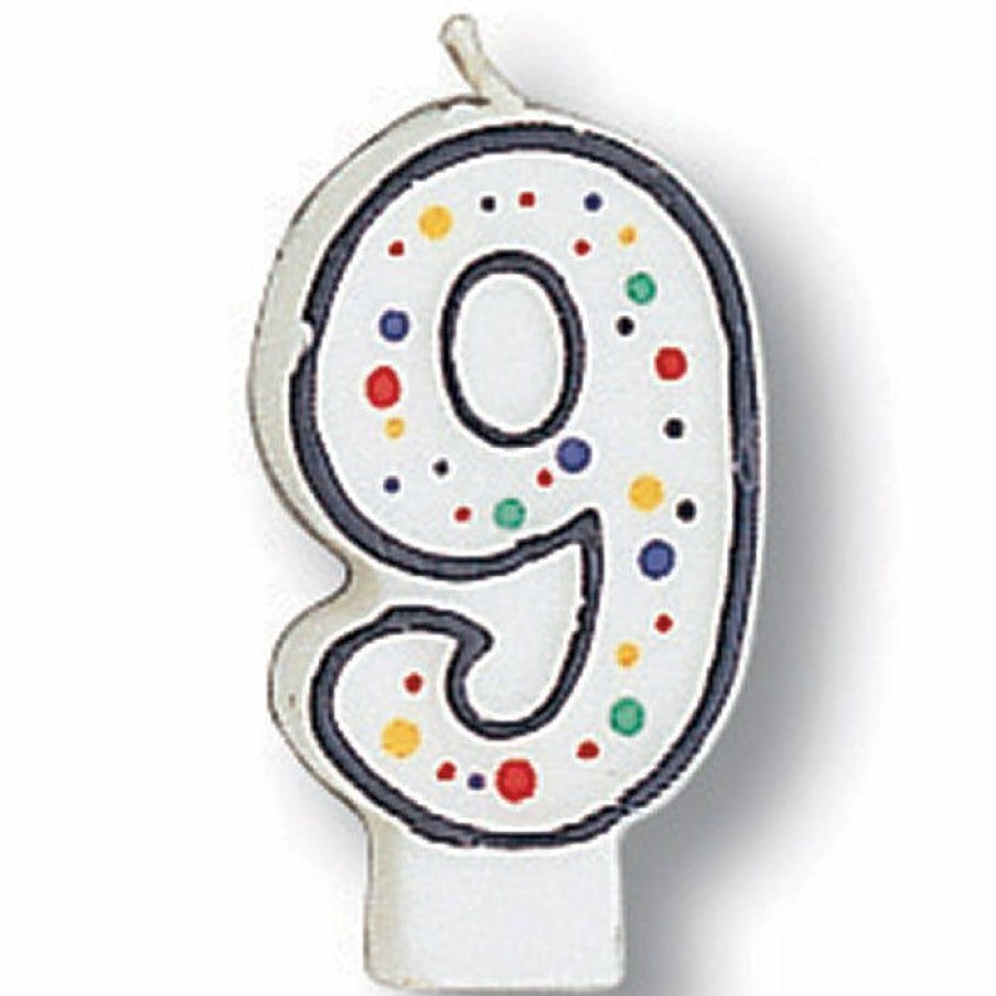 Birthdays * | Creative Converting Polka Dot #9 Candle Birthday Party Candles