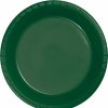 Solid Color Tableware * | Creative Converting Hunter Green Plastic Dessert Plates, 20 Ct Solid Color Tableware