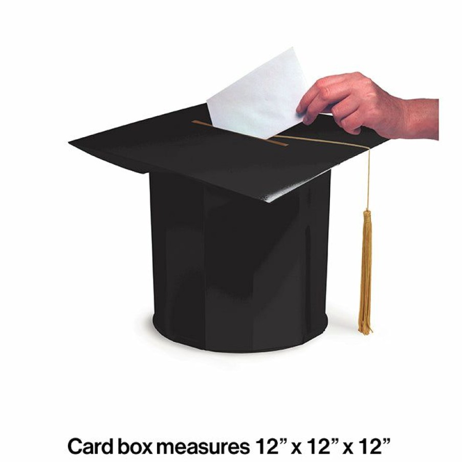 Graduation Party Supplies * | Creative Converting Graduation Party Supplies Mortarboard Shaped Graduation Card Box