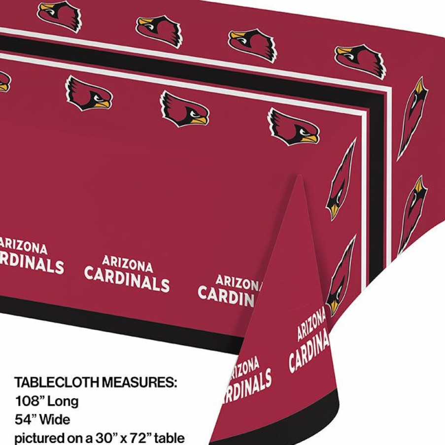 Sports * | Creative Converting Arizona Cardinals Plastic Table Cover, 54 X 102 Nfl And Football Party Supplies