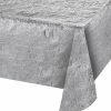 Solid Color Tableware * | Creative Converting Metallic Silver Table Cover, 54 X 108