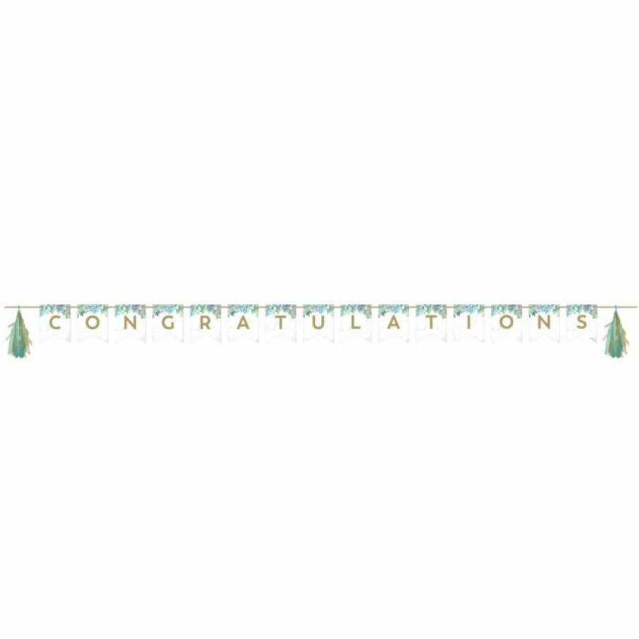 Themed Tableware * | Creative Converting Themed Tableware Geometric Succulents Banner With Tassle Garland (1/Pkg)