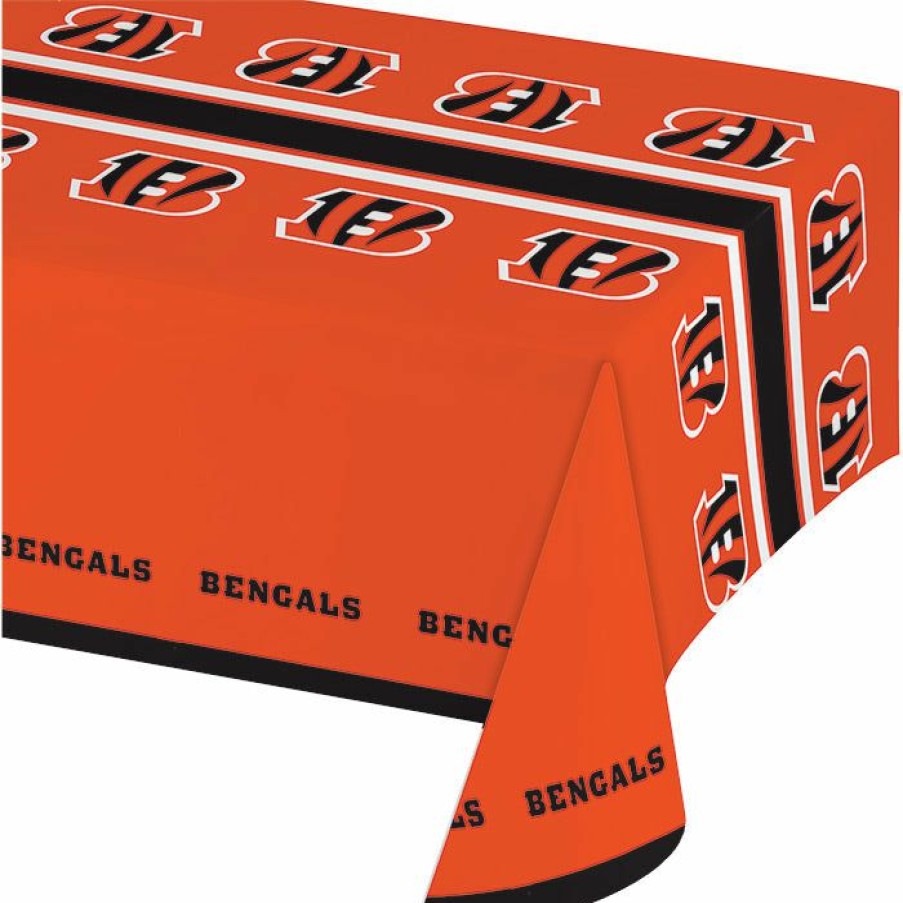 Sports * | Creative Converting Cincinnati Bengals Plastic Table Cover, 54 X 102