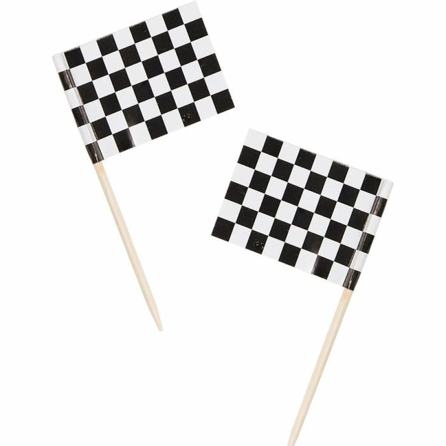 Sports * | Creative Converting Race Picks, Flag 2 1/2 Black & White Check, 50 Ct