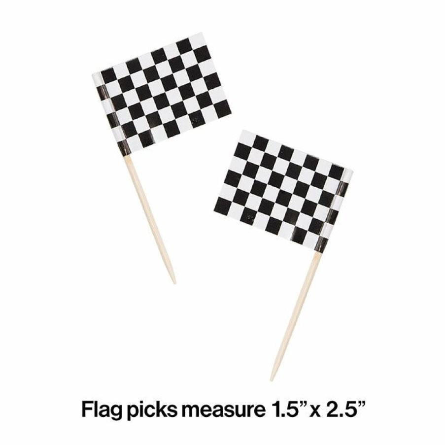 Sports * | Creative Converting Race Picks, Flag 2 1/2 Black & White Check, 50 Ct