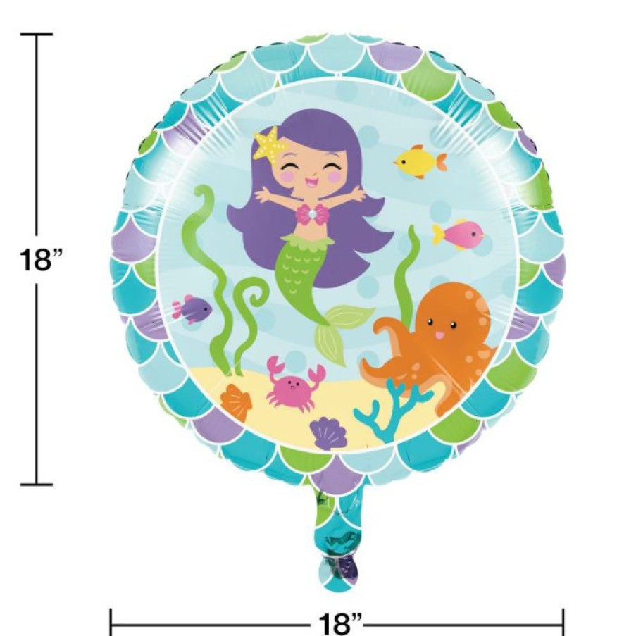 Birthdays * | Creative Converting Mermaid Friends Metallic Balloon (10/Case)