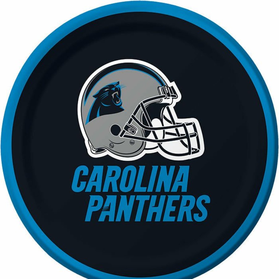 Sports * | Creative Converting Nfl And Football Party Supplies Carolina Panther Dessert Plates, 8 Ct