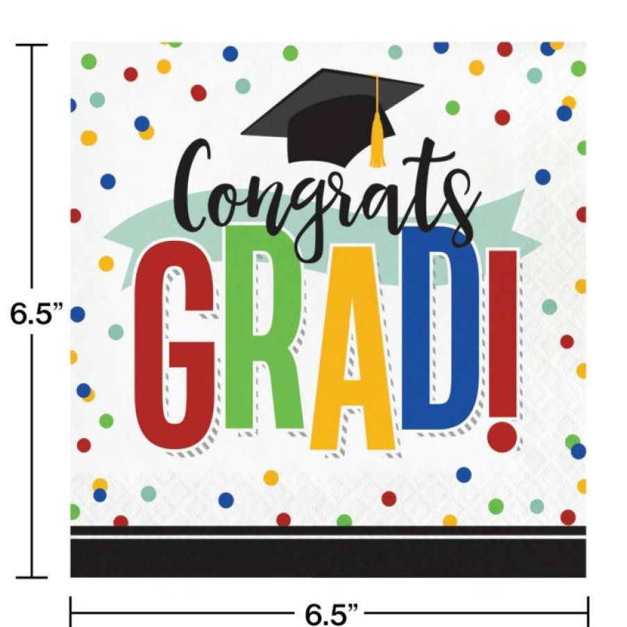 Graduation Party Supplies * | Creative Converting Graduation Party Supplies Colorful Grad Luncheon Napkin (16/Pkg)