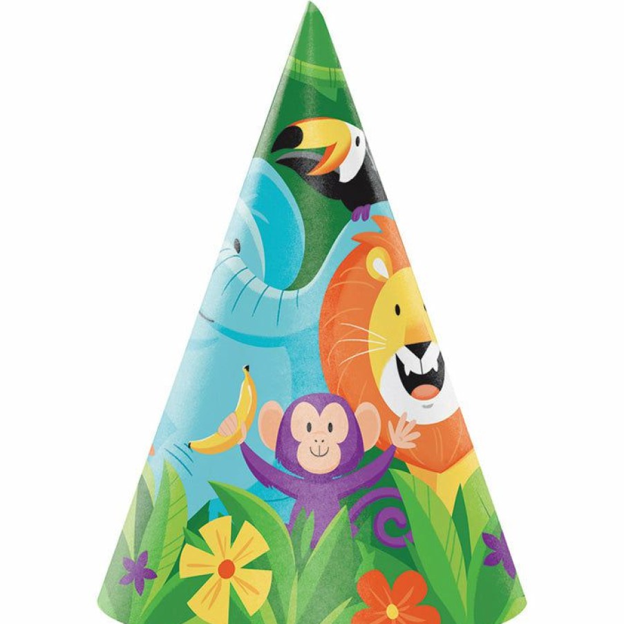 Birthdays * | Creative Converting Kids Birthday Party Themes Jungle Safari Party Hats, 8 Ct