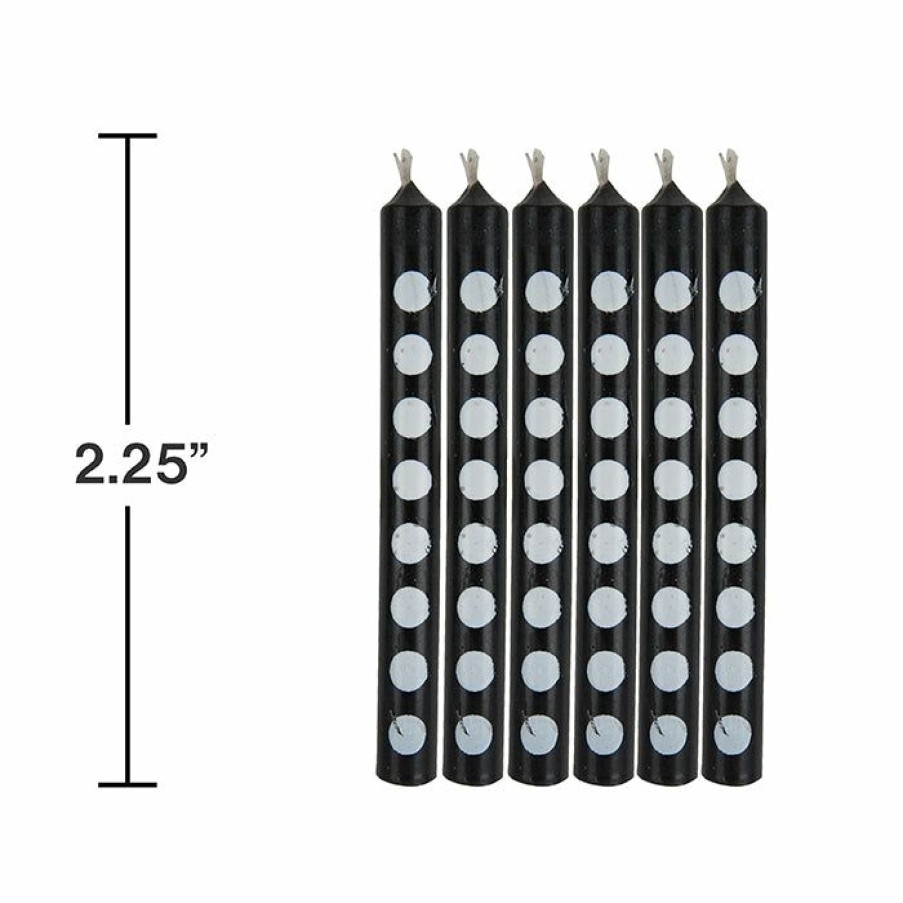 Birthdays * | Creative Converting Birthday Party Candles Black Dots Candles (72/Case)