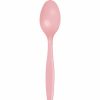 Solid Color Tableware * | Creative Converting Classic Pink Plastic Spoons, 24 Ct Solid Color Tableware