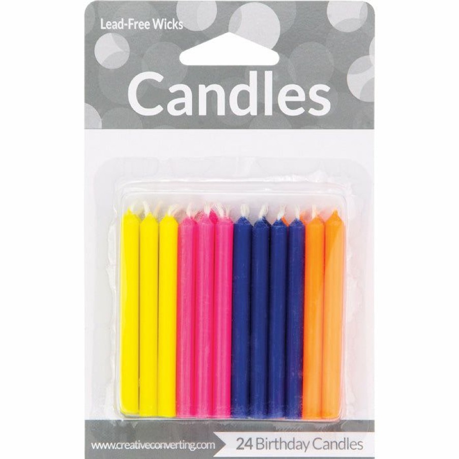 Birthdays * | Creative Converting Birthday Party Candles Flourescent Candles, 24 Ct