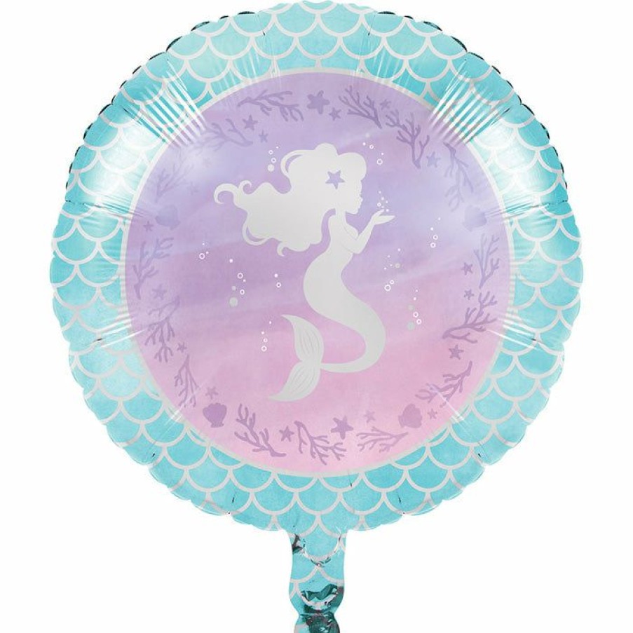 Birthdays * | Creative Converting Kids Birthday Party Themes Mermaid Shine Metallic Balloon 18