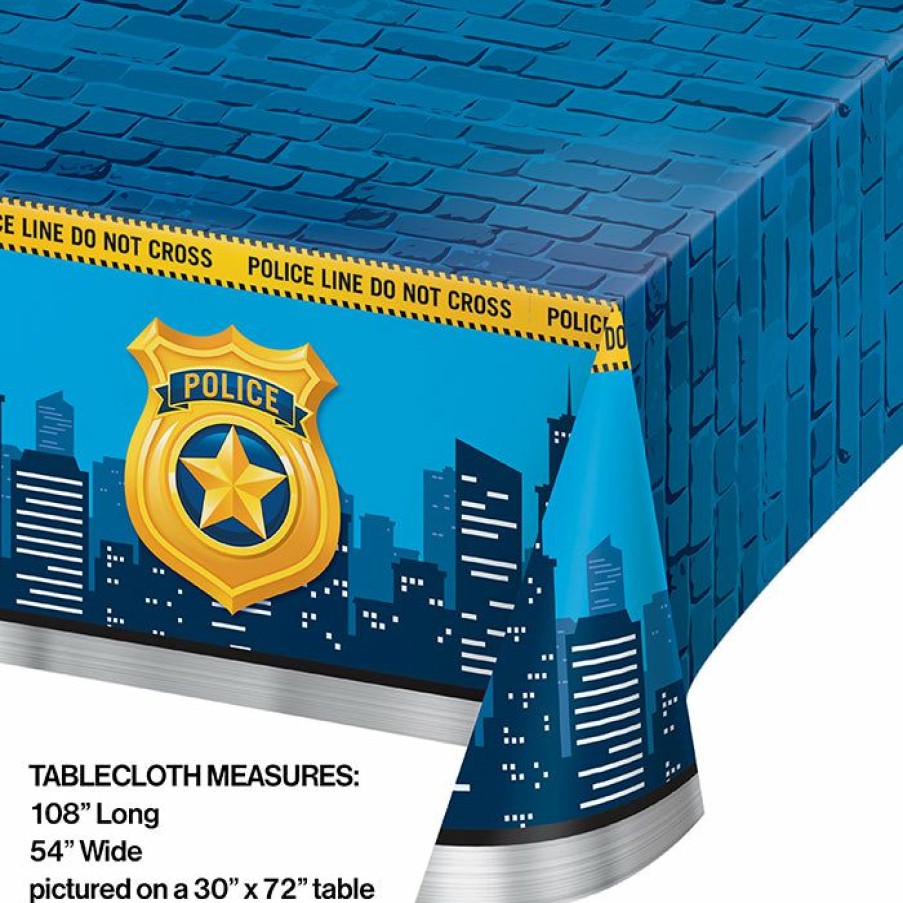 Birthdays * | Creative Converting Police Party Plastic Tablecover All Over Print, 54 X 102