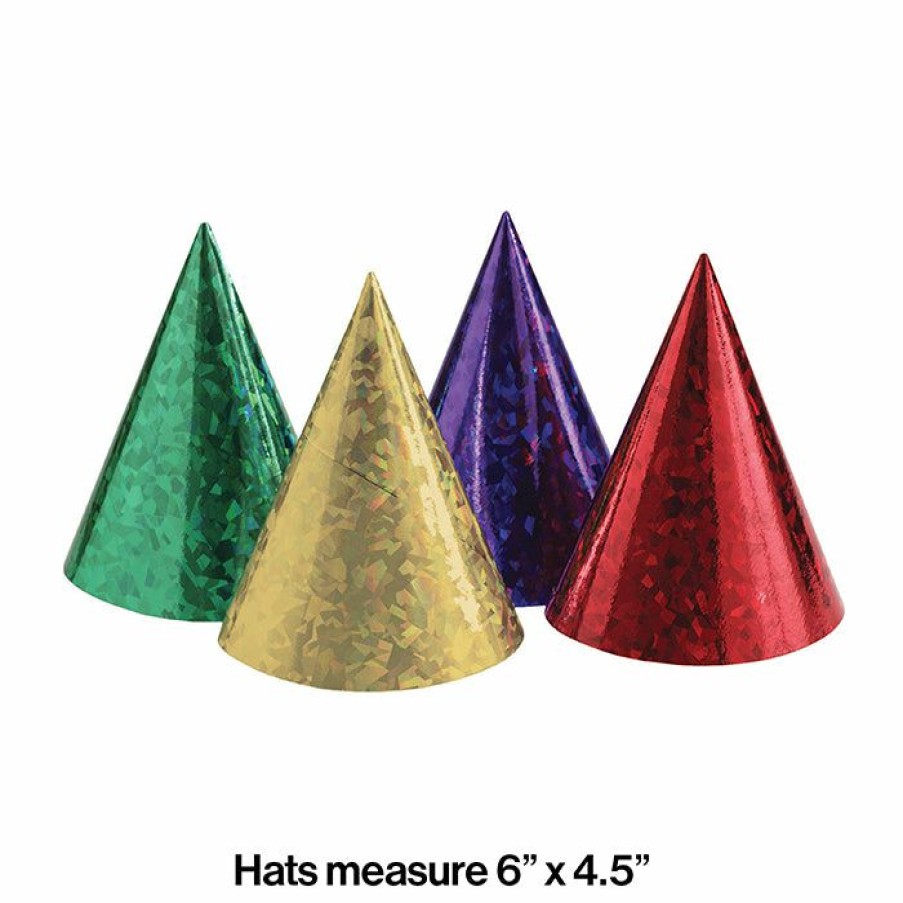 Holidays * | Creative Converting Prismatic Party Hats, 8 Ct New Year'S Eve Party Supplies