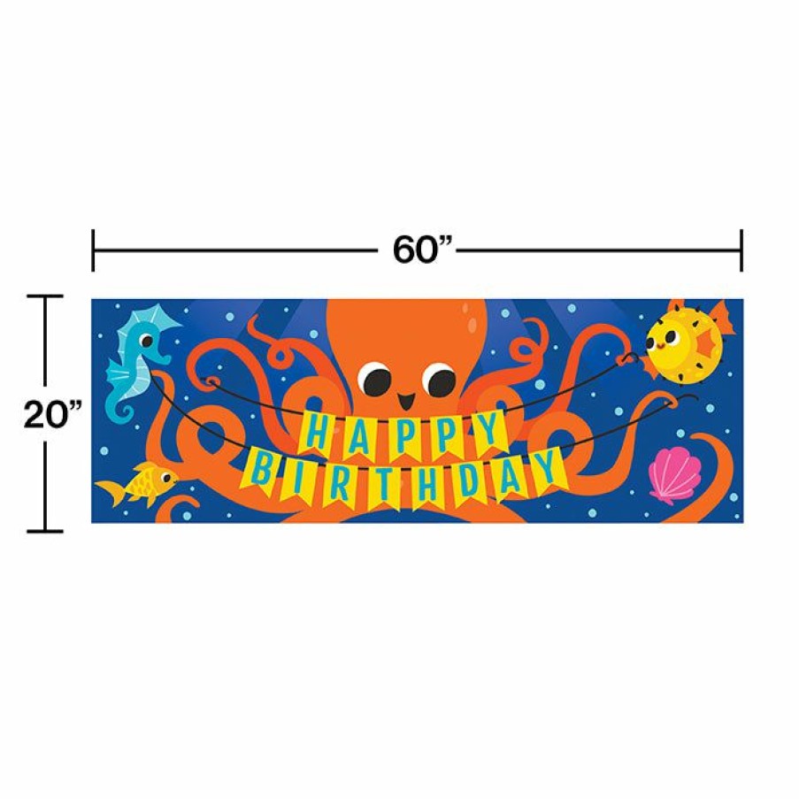 Birthdays * | Creative Converting Ocean Celebration Giant Party Banner Kids Birthday Party Themes