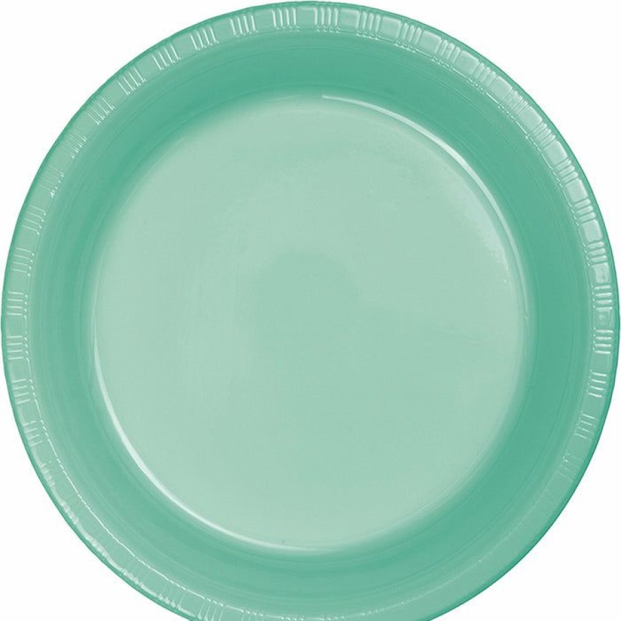 Solid Color Tableware * | Creative Converting Fresh Mint Green Plastic Banquet Plates, 20 Ct Solid Color Tableware