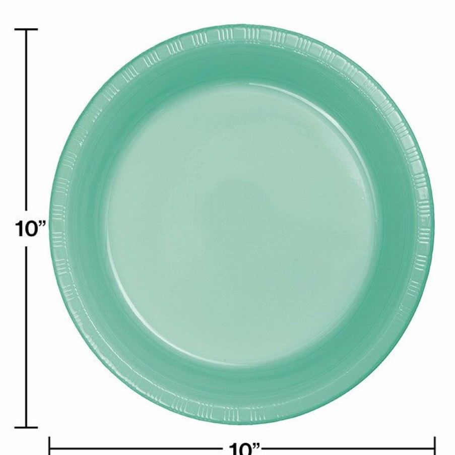 Solid Color Tableware * | Creative Converting Fresh Mint Green Plastic Banquet Plates, 20 Ct Solid Color Tableware