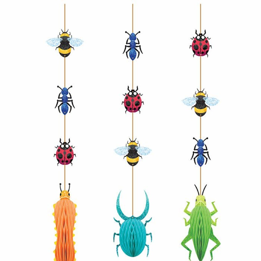 Birthdays * | Creative Converting Birthday Bugs Hanging Cutouts W/ Honeycomb 3Ct