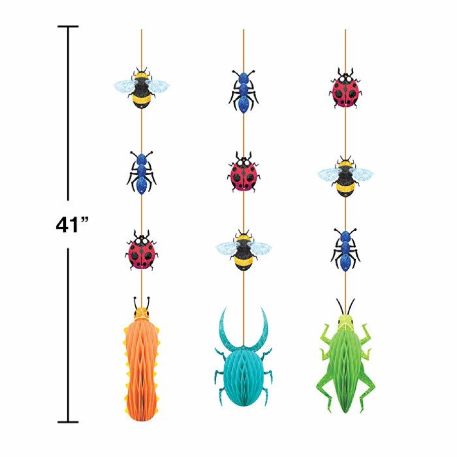 Birthdays * | Creative Converting Birthday Bugs Hanging Cutouts W/ Honeycomb 3Ct