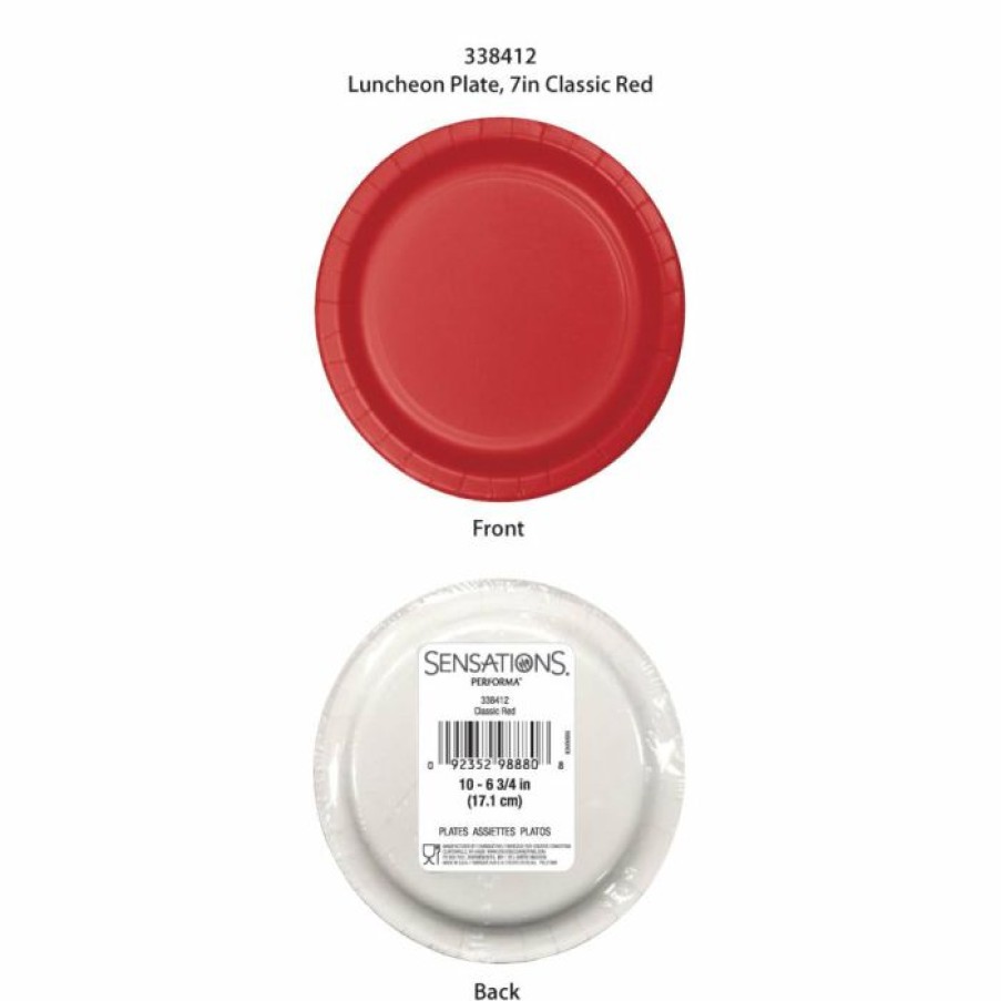 Solid Color Tableware * | Creative Converting Classic Red 10Ct Performa Dessert Plate (10/Pkg) Solid Color Tableware