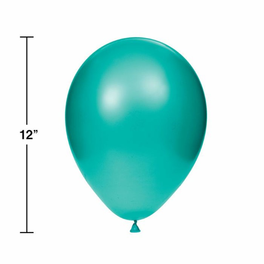 Solid Color Tableware * | Creative Converting Latex Balloons 12 Teal Lagoon, 15 Ct Solid Color Tableware