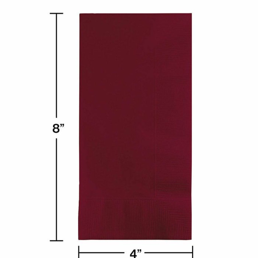 Solid Color Tableware * | Creative Converting Burgundy Dinner Napkins 2Ply 1/8Fld, 100 Ct