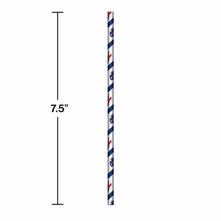 Sports * | Creative Converting Buffalo Bills Paper Straws, 24 Ct Nfl And Football Party Supplies